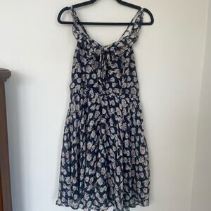 Lauren Conrad Disney Alice in Wonderland Floral Teapot Teacup Sundress Sz L